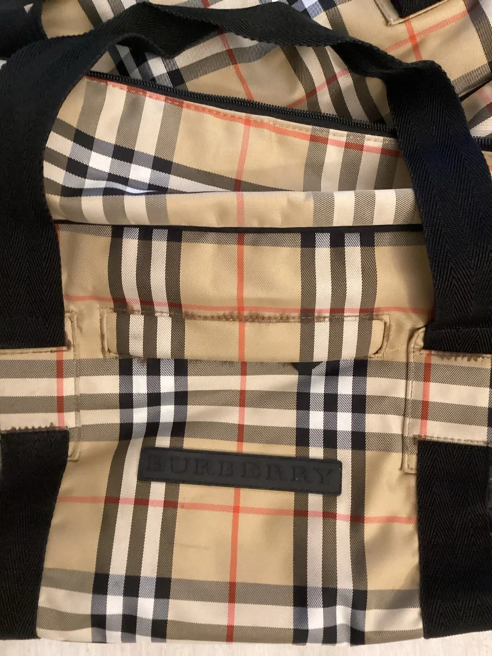 Burberry Golf Canvas Nova Check Duffle  Bag FLAWED - Picture 5 of 16